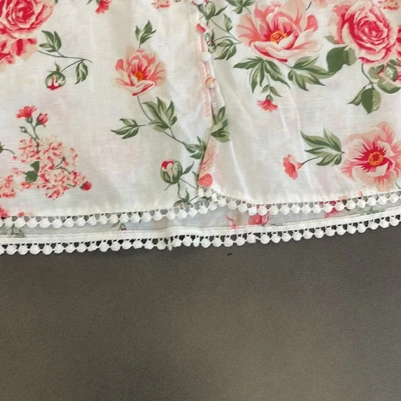 Zara White Linen Blend Puff Sleeve Button Front Mini Dress - Picture 8 of 11